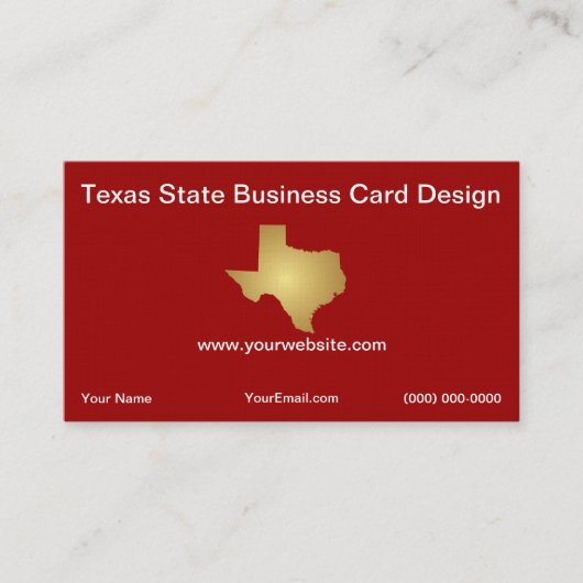 Sjabloon voor Texas Business Card Visitekaartje (Voorkant)