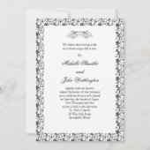 Sjabloon voor uitnodiging tot zwarte en witte brui (Voorkant)