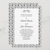 Sjabloon voor uitnodiging tot zwarte en witte brui (Voorkant / Achterkant)