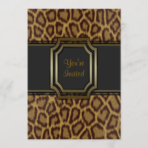 Sjabloon voor uitnodiging van leopard Print Party