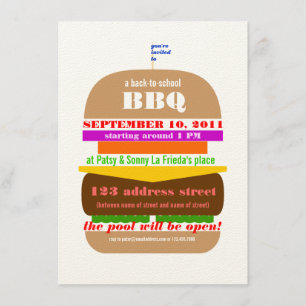 Sjabloon voor uitnodiging voor cheeseburger BBQ-pi