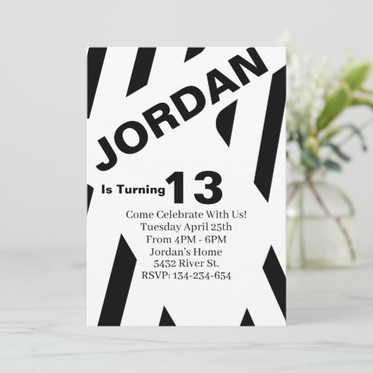 Sjabloon voor uitnodiging voor zwarte en witte fee (Staand voorkant)