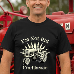 Sjabloon voor verjaardag met klassieke landbouwtre t-shirt