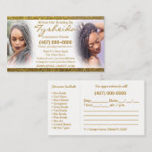 Sjabloon voor visitekaartje voor Hair Braiding Loc Afsprakenkaartje (Voorkant / Achterkant)