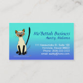 Sjabloon voor visitekaartje voor Siamese katten (Achterkant)