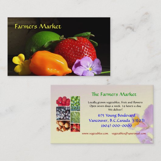 Sjabloon voor visitekaartjes voor boeren (Voorkant / Achterkant)