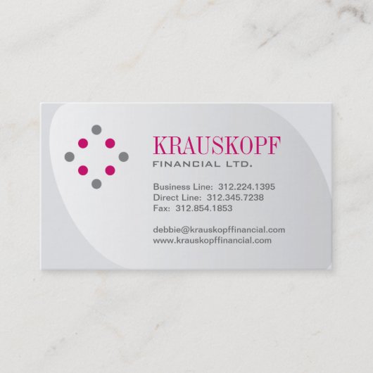Sjabloon voor visitekaartjes voor financieel advis (Voorkant)