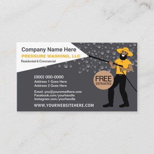 Sjabloon voor wassen en reinigen druk visitekaartje (Voorkant)