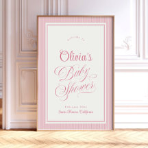 Sjabloon voor welkomstbord baby shower, modern ret