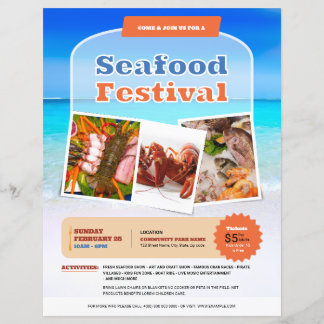 Sjabloon voor zeevoedsel festival flyer