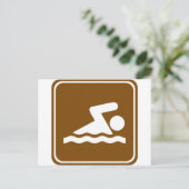 Sjabloon voor zwemwegen briefkaart (Staand voorkant)