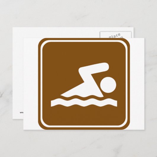 Sjabloon voor zwemwegen briefkaart (Voorkant / Achterkant)