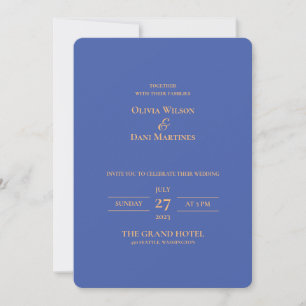 SJABLOON WEDING INVITATIES ONLINE - middelblauw Kaart