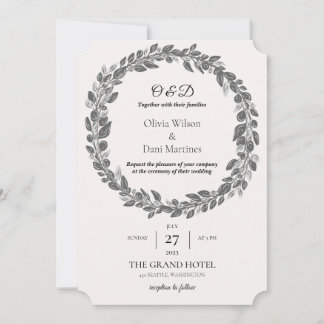 SJABLOON WEDING INVITATIES ONLINE Monogram Kaart