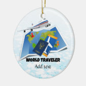 Sjabloon wereldreiziger keramisch ornament (Links)