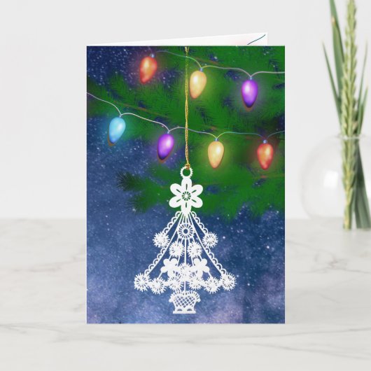 Sjabloon witte bomen Ornament  lichten (Voorkant)