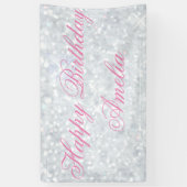 sjabloon,zilver,glitter,glanm,faux,prettige feestd spandoek (Verticaal)