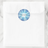 Sjabloon zonnestraalpatroon ronde sticker (Tas)