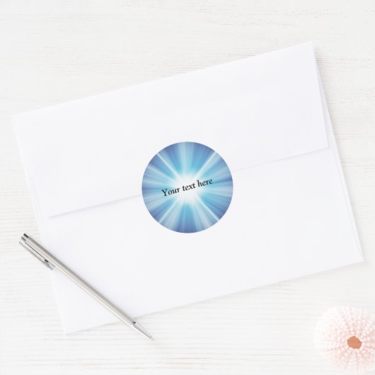 Sjabloon zonnestraalpatroon ronde sticker (Envelop)