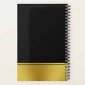 Sjabloon Zwart en Faux Goud Uw Logo Hier 2025 Planner (Achterkant)