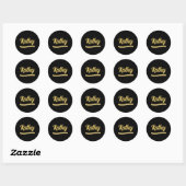  Sjabloon, zwart goud Ronde Sticker (Vel)