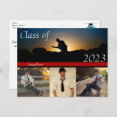 Sjabloon Zwart & Rood Afstuderen Foto (Voorkant / Achterkant)