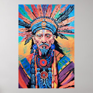 Sjamaan, tovenaar, amulet, magie poster