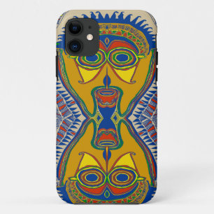 Sjamanistische Stam Masker iPhone 11 Hoesje