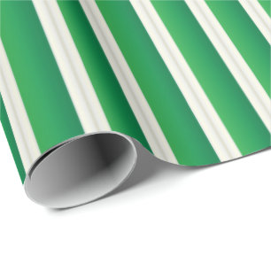 Sjamrock Green en White Stripes Cadeaupapier