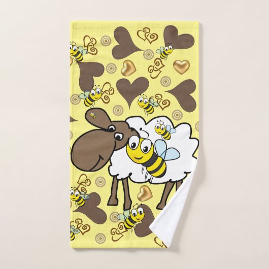 Sjeep Brown Sheep Hands Bathroom Towel sets Bad Handdoek