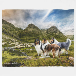 Sjeep Herding Rough Collies - Gepersonaliseerd Fleece Deken