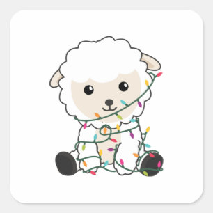 Sjeep-kerstwinter winterdieren schapen vierkante sticker