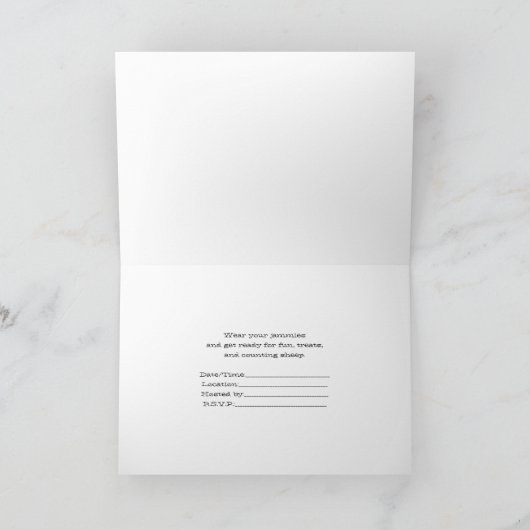 Sjeep-over, Slaap-over-partijuitnodiging, Sjeep (Binnen)