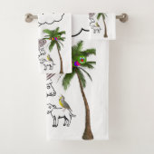 Sjeep Palm Trees Bumblebee Bathroom Towel sets Bad Handdoek (Insitu)