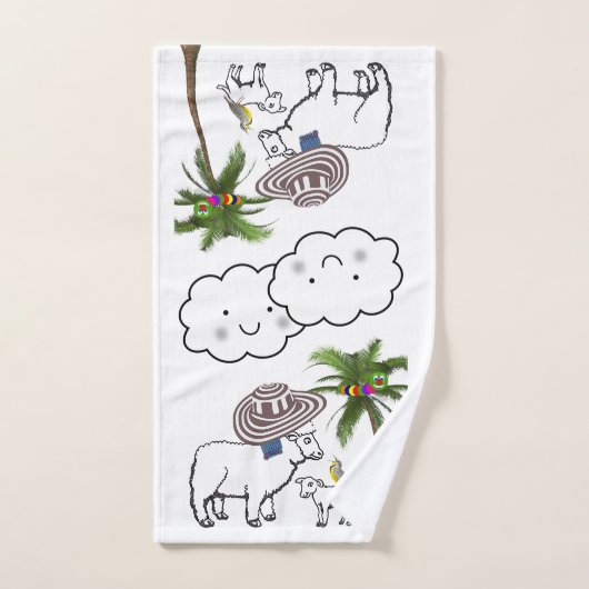 Sjeep Palm Trees Bumblebee Bathroom Towel sets Bad Handdoek (Handdoek)