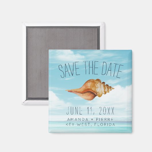 Sjell Beach Weddenschap Save the Date Magneet (Voorkant / Achterkant)