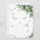 Sjieke Eucalyptus Groene Bladeren Smaragd Bruiloft Kaart (Achterkant)