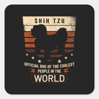 Sjiitische TZU officiële Dog van de oudste mensen Vierkante Sticker
