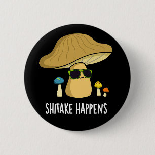 Sjitake gebeurt schamele paddenstoel donker BG Ronde Button 5,7 Cm