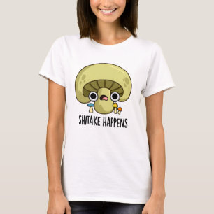 Sjitake gebeurt schamele paddenstoel t-shirt