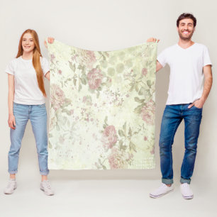 Sjofel Chic Roze Roos Bloem Fleece Deken