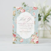 Sjofele chic bloemen bedankkaart (Staand voorkant)