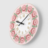 Sjofele Chic Franse Vintage Stof Roos Bloemendecor Grote Klok (Hoek)