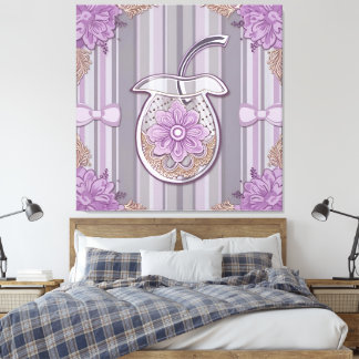 Sjofele Chic Lavendelbloem in Glas Canvas Afdruk