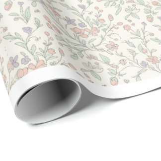 Sjofele Chic Pastelkleurig Bloemmotief Naadloos In Cadeaupapier