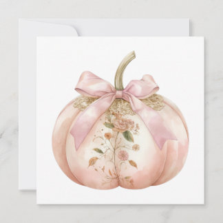 Sjofele Chic Roze Bloemige Pompoen Coquette Herfst Kaart