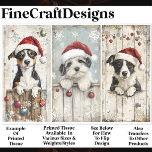 Sjofele Chic Schattige Kerst Puppy Honden AM6 Deco Tissuepapier