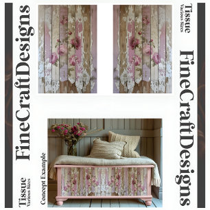 Sjofele Chic Vintage Rozen Op Hout A2RL Decoupage Tissuepapier