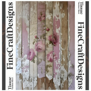 Sjofele Chic Vintagerozen Op Hout A2R Decoupage Tissuepapier