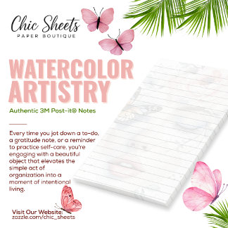 Sjofele Chic Waterverf Kunstzinnig Ontwerp 3M  Post-it® Notes